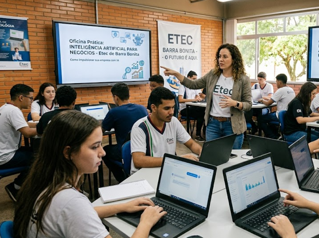 Etec recebe oficina prática sobre Inteligência Artificial para negócios