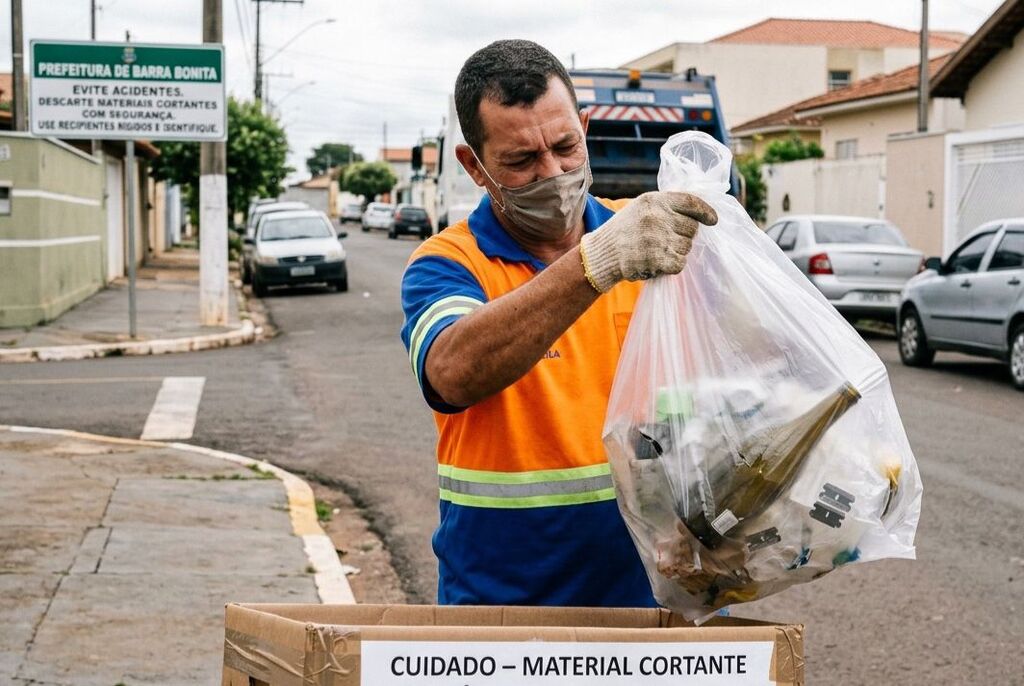 Prefeitura de Barra Bonita alerta para riscos no descarte de materiais cortantes
