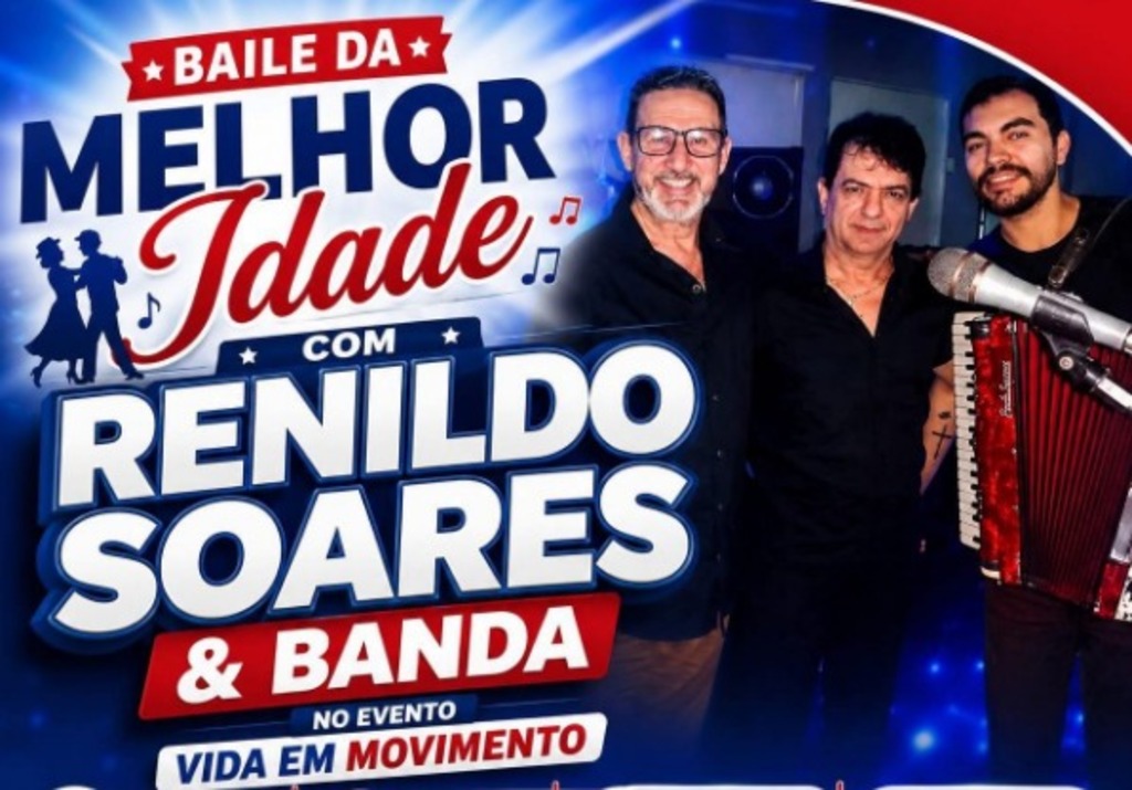 Baile da melhor idade com Renildo Soares é atração no Jardim Nova Barra neste domingo